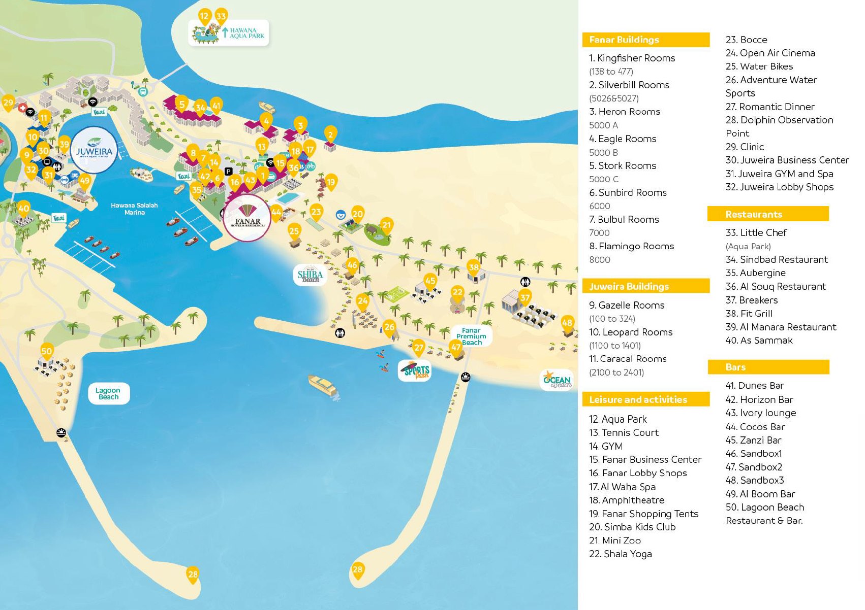 Mapa hotelu fanar oman